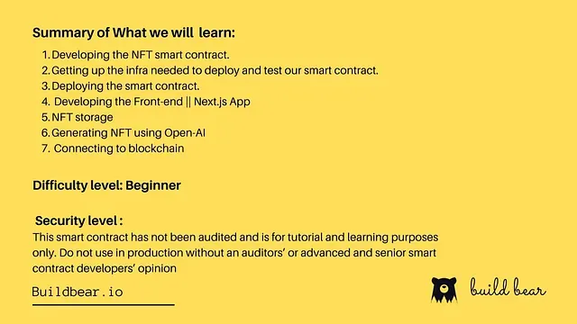 Generate NFT with AI and Deploy the NFT smart contract, and the Front End App Image