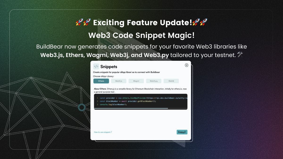 🚀🚀 Exciting Feature Update! - Web3 Code Snippet Magic! 🚀🚀 Image