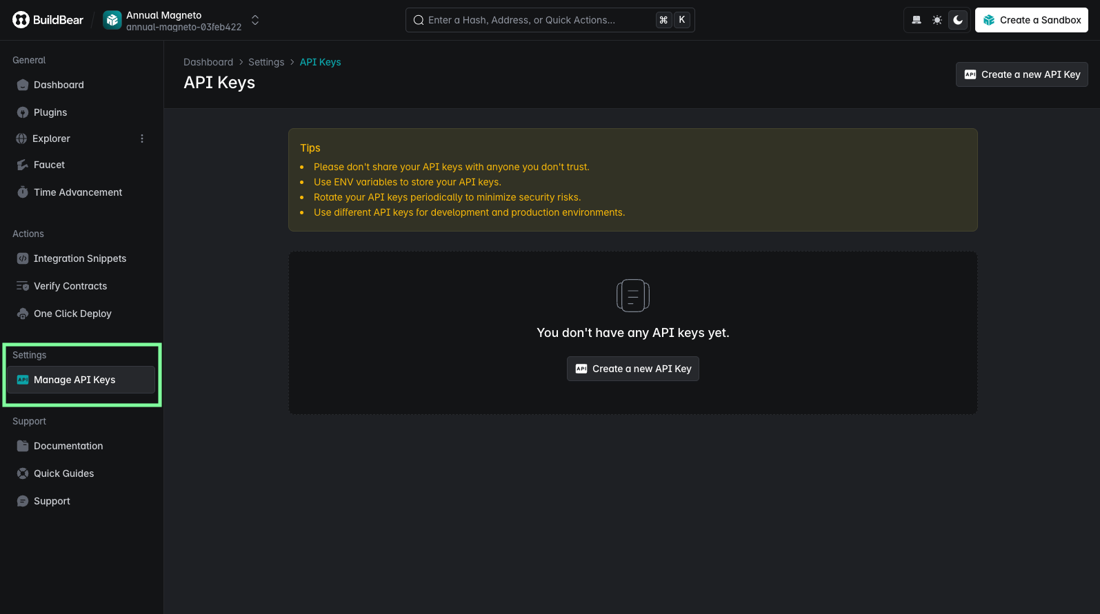 API Key Dashboard