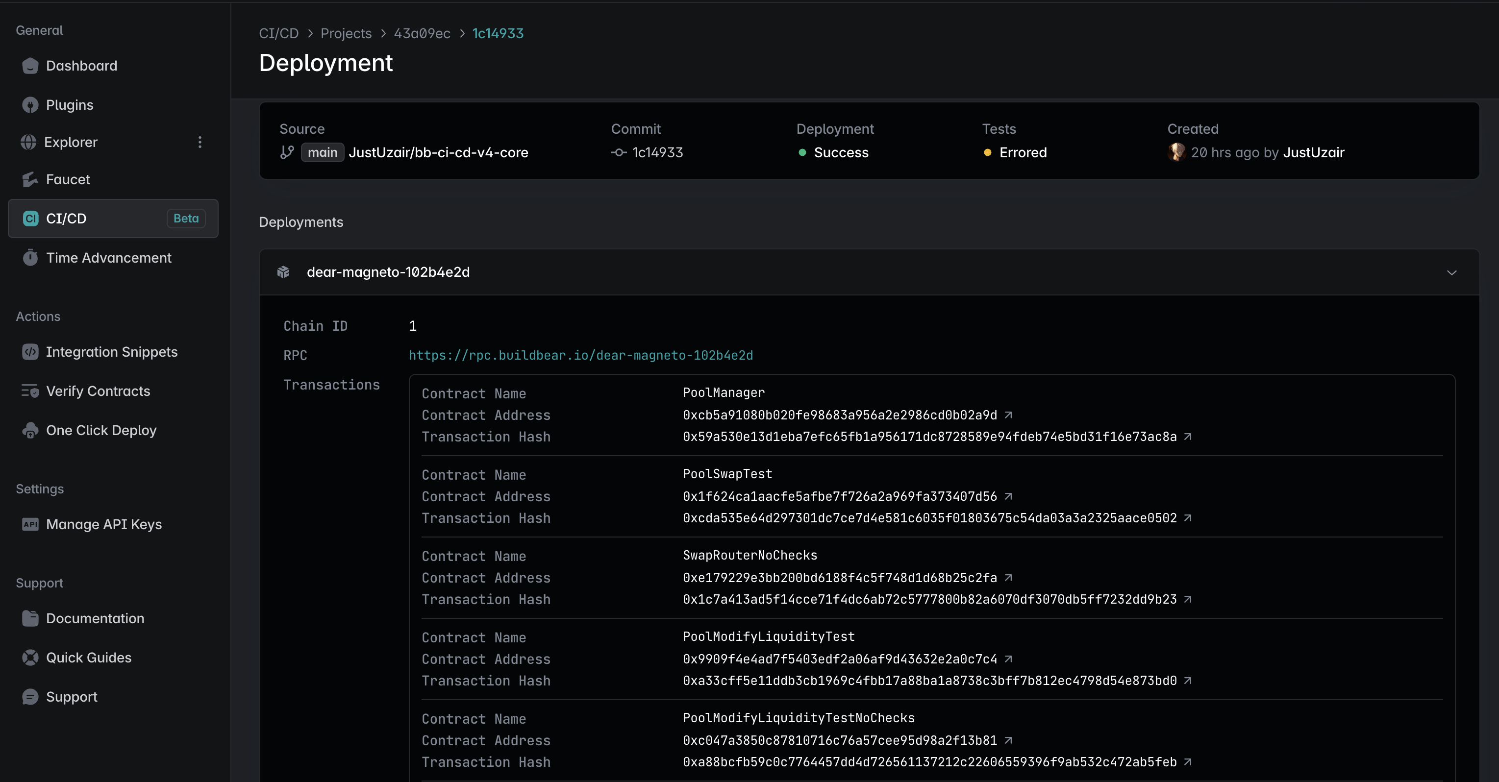 dashboard deployments