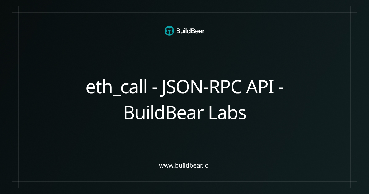 eth_call - Polygon - JSON-RPC API - BuildBear Labs