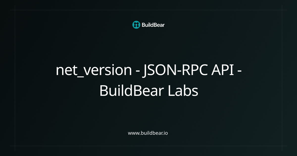 Rpc Service Api Icon net_version - Gnosis - JSON-RPC API - BuildBear Labs